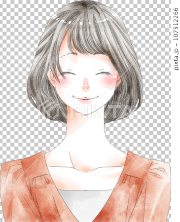 Smiling woman with bob hair 107512266