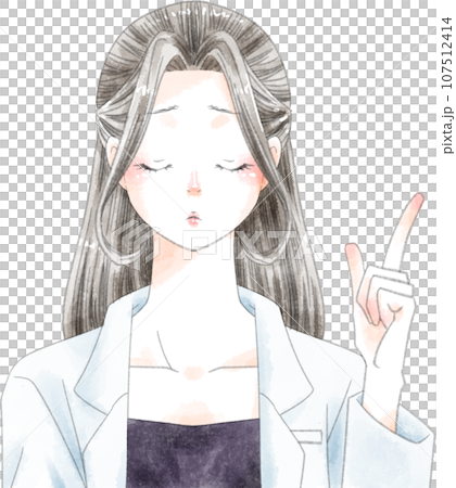白衣の女性 仕草 白衣の女性 仕草 107512414
