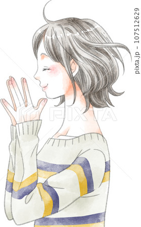 女性の横顔 107512629