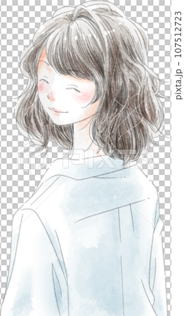 微笑的女人長頭髮 107512723