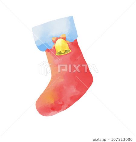 水彩風クリスマスの靴下 107513000