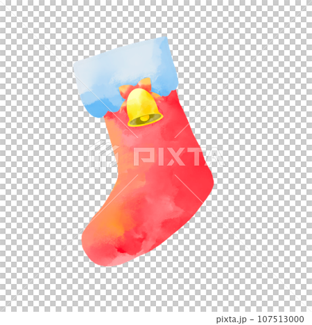 水彩風クリスマスの靴下 107513000