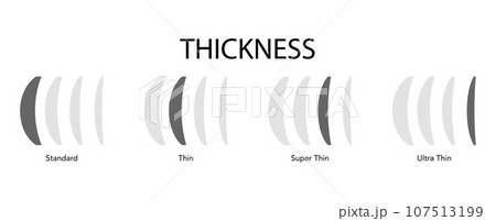 Set of Thickness bifocal types of lens glasses - frame medical fashion accessory illustration. Sunglass silhouette, flat Set of Thickness bifocal types of lens glasses - frame medical fashion accessory illustration. Sunglass silhouette, flat 107513199