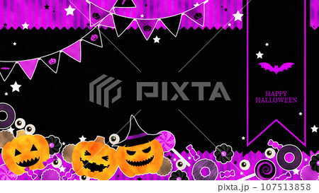 かわいいハロウィンのイラスト背景 かわいいハロウィンのイラスト背景 107513858