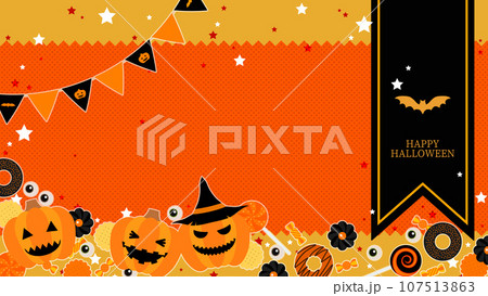 かわいいハロウィンのイラスト背景 かわいいハロウィンのイラスト背景 107513863