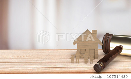 The wood house and Hammer for law of property or Building 3d rendering The wood house and Hammer for law of property or Building 3d rendering 107514489
