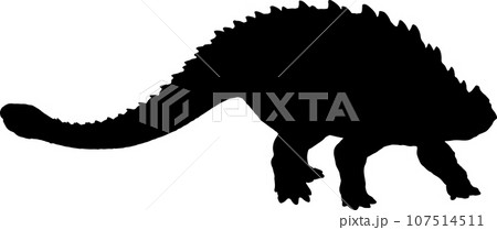 ankylosaurus black silhouette isolated background 107514511