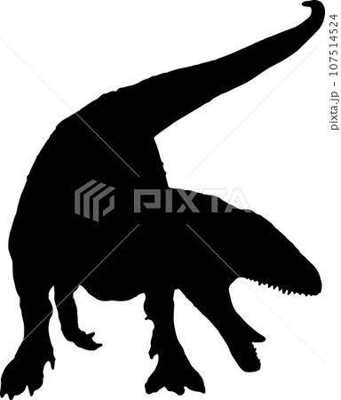 Carcharodontosaurus black silhouette isolated background 107514524