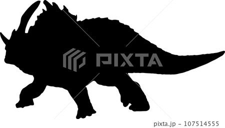 Sinoceratops black silhouette isolated background 107514555