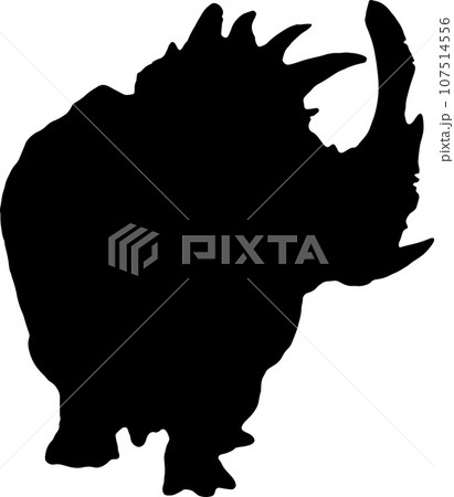 Sinoceratops black silhouette isolated background Sinoceratops black silhouette isolated background 107514556