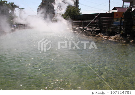別府温泉の鬼山地獄の湯煙 107514705
