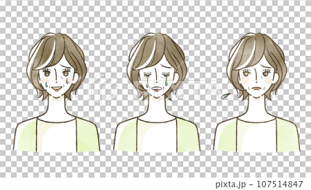 中年婦女的面部表情集 107514847