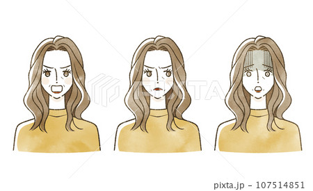 中年女性の表情セット 107514851