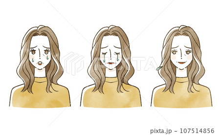 中年女性の表情セット 107514856