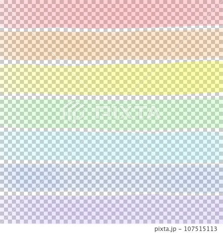 イラスト素材：ボーダーの水彩背景（レインボーカラー） 107515113