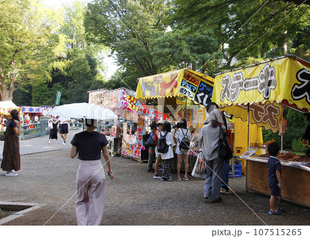 縁日で露天が並んだ参道はいつもと違う魅惑の小径。年に一度の祭を友達と楽しむ姿を写真で残す 縁日で露天が並んだ参道はいつもと違う魅惑の小径。年に一度の祭を友達と楽しむ姿を写真で残す 107515265