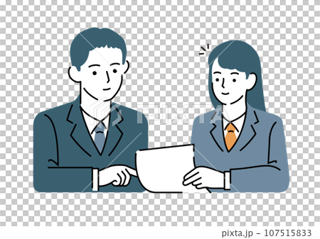 男講師和女學生/個別指導插圖 男講師和女學生/個別指導插圖 107515833