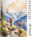 山を登る登山者 山を登る登山者 107515914