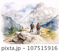 山を登る登山者 山を登る登山者 107515916
