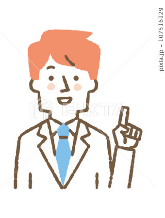 笑顔で説明している白衣を着た男性_色 107516129