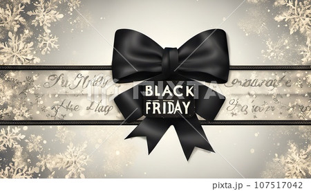 Black friday sale tag with black bow vintage background, sales tag and template shopping label on paper. special offer. vintage. 107517042