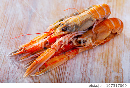 Raw langust ready for cooking 107517069