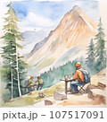 山中でランチを楽しむ人 山中でランチを楽しむ人 107517091