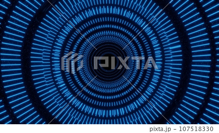 Vj abstract line tunnel across time, 3d rendering 107518330