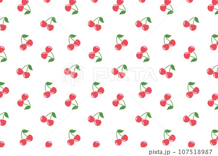 かわいいチェリーのシームレスパターン かわいいチェリーのシームレスパターン 107518987