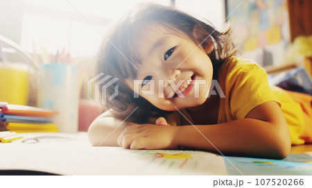 笑顔で勉強する女の子 Girl studying with smile AI生成画像 笑顔で勉強する女の子 Girl studying with smile AI生成画像 107520266