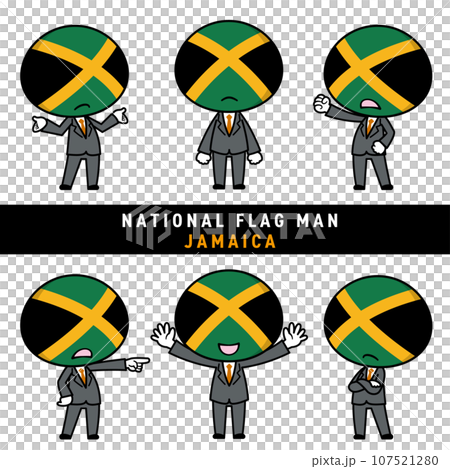 A character set that personifies the Jamaican flag. 107521280