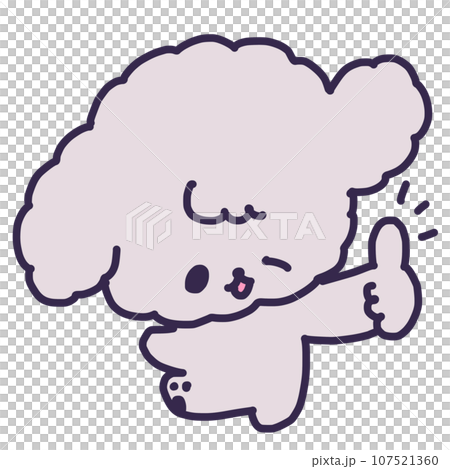 親指を立てていいねのポーズのかわいいトイプードルの子犬のイラスト 親指を立てていいねのポーズのかわいいトイプードルの子犬のイラスト 107521360