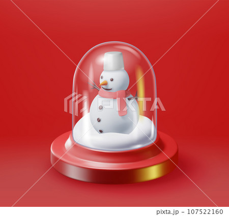 3D Glass Christmas Snow Globe 3D Glass Christmas Snow Globe 107522160