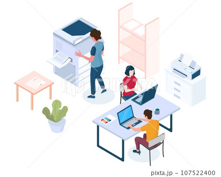 Printing services vector concept for web banner, website page Printing services vector concept for web banner, website page 107522400