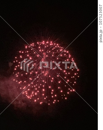 花火が美しく放物線を描く 107523007