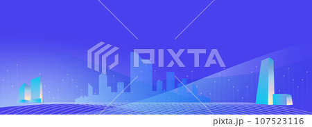 都市の青い抽象的な背景 都市の青い抽象的な背景 107523116