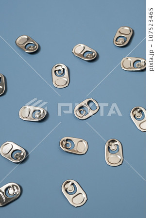 Used aluminium ring pull tabs. Used aluminium ring pull tabs. 107523465