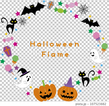 Halloween circular frame 107523882