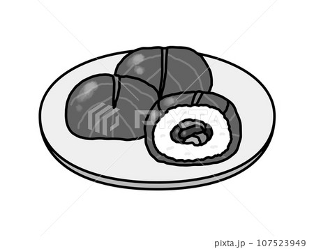 めはり寿司・郷土料理・和歌山県・モノクロ 107523949