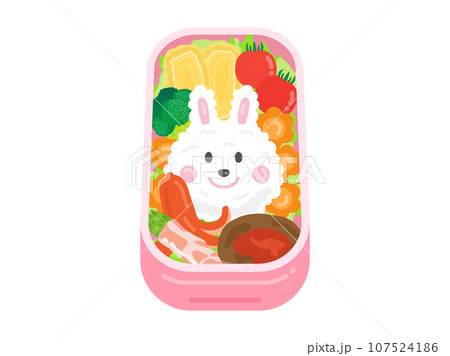 うさぎのキャラ弁のイラスト うさぎのキャラ弁のイラスト 107524186