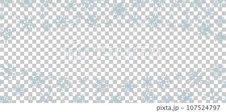 青色の雪の結晶フレームイラスト 107524797