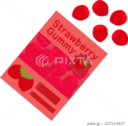 袋から出したイチゴグミ 107524937