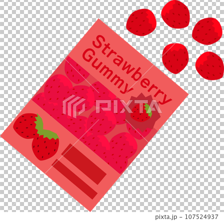 袋から出したイチゴグミ 107524937