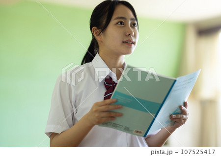 教室で勉強する女子高生 教室で勉強する女子高生 107525417