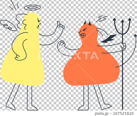 angel and devil fighting angel and devil fighting 107525820