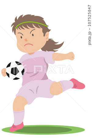 ボレーシュート　女子サッカー 107525847