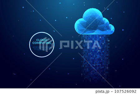 Cloud computing technology concept. Digital cloud and binary code 107526092