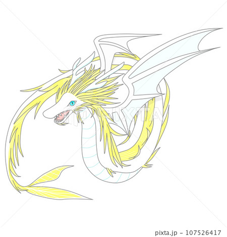 翼がある龍の全身のイラストのイラスト素材 [107526417] - PIXTA