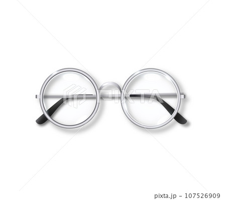 Round frame Glasses Icon Transparent Sunglasses accessory. Optics lens vintage trendy Glasses. Vector 107526909