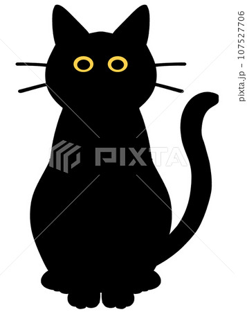 黒猫のイラスト素材 107527706